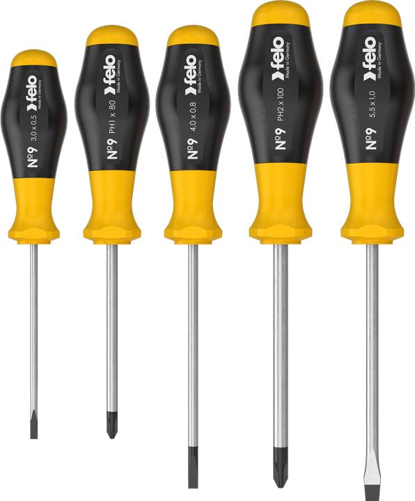 Actual product image Felo Screwdriver set with 2K handle, 5 pieces