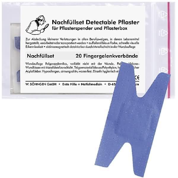 Actual product image Söhngen Refill set for plaster dispenser, detectable, finger joint plasters, 20 pcs, single (20 x)
