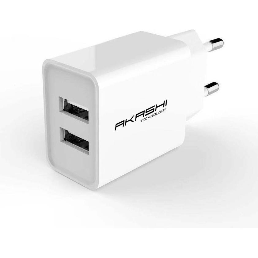 Thumbnail - Akashi Dual USB-A 2.4A (12 W), USB Ladegerät, Weiss