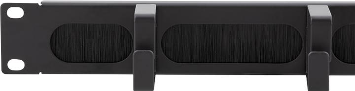Actual product image LogiLink 19" cable management panel with 4 steel brackets and brush strip, black