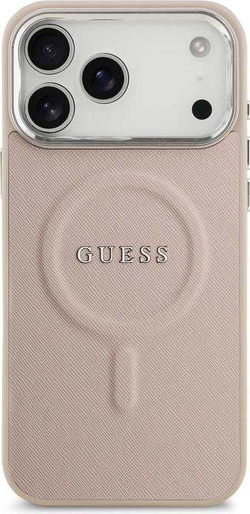 Actual product image Guess Back panel cover Apple iPhone 17 Pro Max Silicone case with MagSafe Classic Logo Pink (Apple iPhone 17 Pro Max)