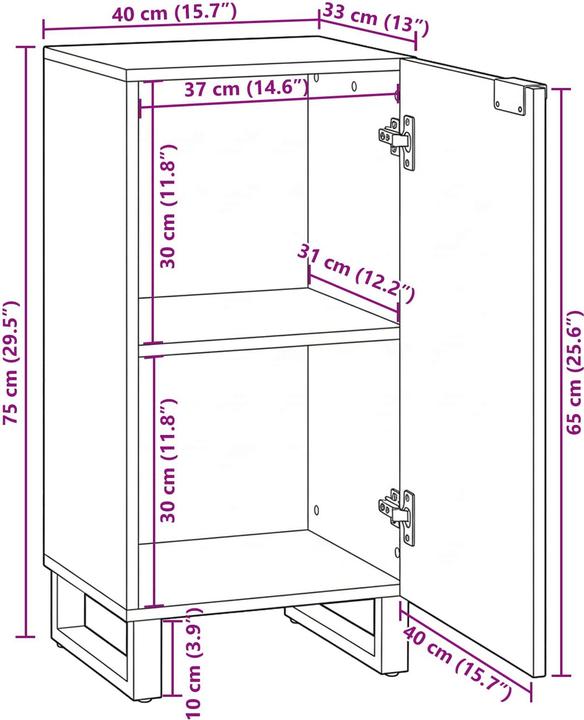 Image du produit vidaXL Sideboard (33.50 x 40 x 75 cm)