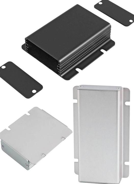 Immagine prodotto Hammond Gehäuse mit integrierten Flanschen, Aluminium-Strangpressprofil, 80x74x22.93mm, Schwarz, eloxiert (Case)