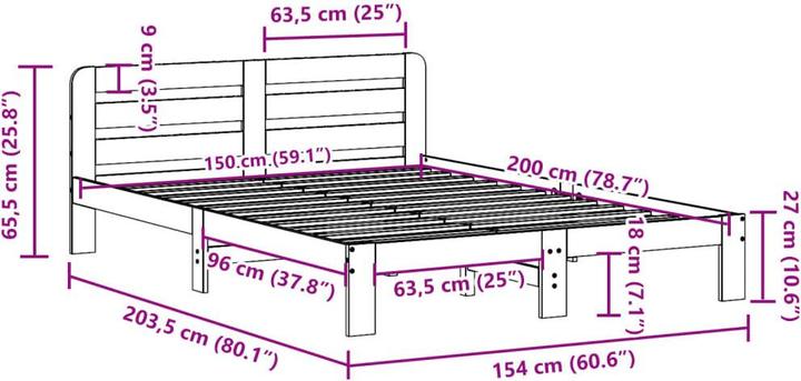 Image du produit vidaXL Bettgestell (150 x 200 cm)