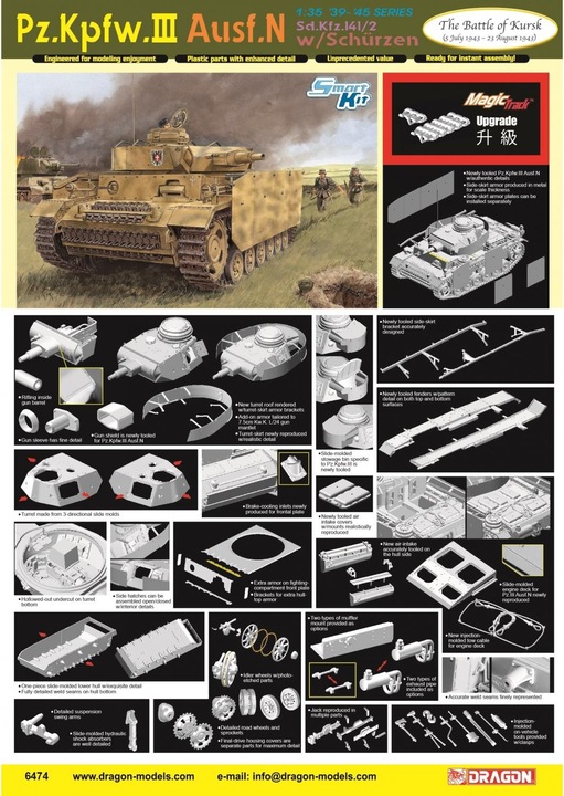 Produktbild 1:35 Pz.Kpfw.III Ausf.N w/Schurzen
