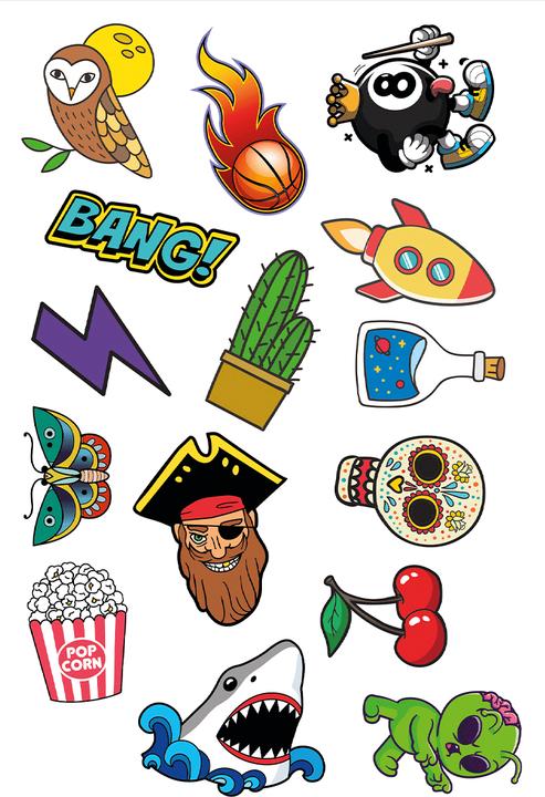 Actual product image Jovi Temporary Tattoos display with 24 units assorted