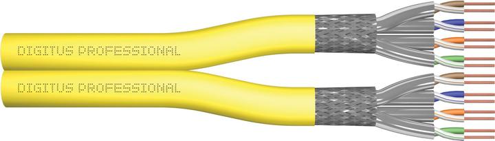 Produktbild Digitus CAT 7A S-FTP Installationskabel, 1500 MHz Dca (EN 50575), AWG 22/1, 100 m Ring, DX, gelb (S/FTP, CAT7a, 100 m)
