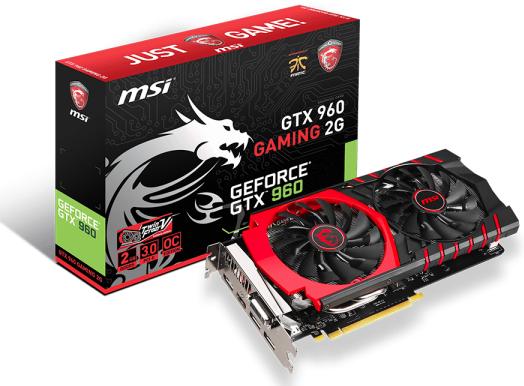 Actual product image MSI GTX 960 Gaming 2G (2 GB)
