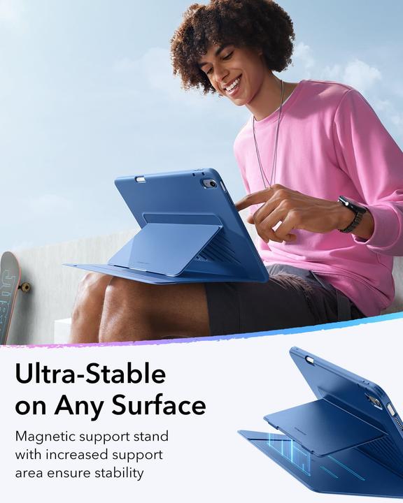 Produktbild ESR - Flip Hybrid (with Pencil Holder) - iPad 10 (2022) 10.9 / 11 (2025) - Blue (Apple iPad 2022 (10. Gen), Apple iPad 2025 (11. Gen))