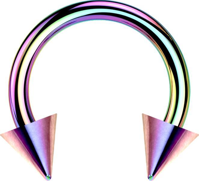 Produktbild Star Piercing Micro Circular Barbell farbig mit zwei Cones (Chirurgenstahl 316L, ohne Messing)