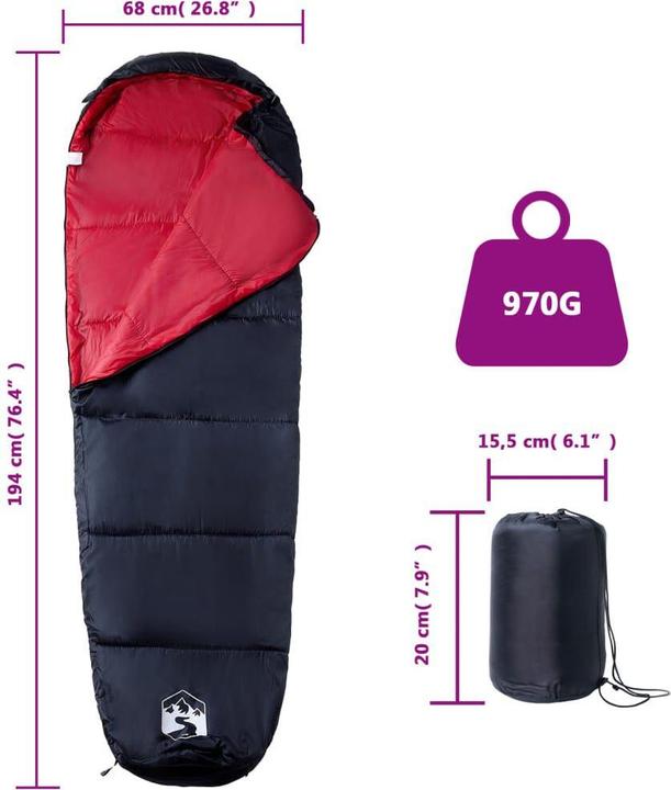 Produktbild vidaXL Mumienschlafsack (194 cm)