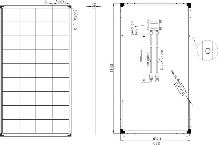 Produktbild Enjoy solar Monokristallines Solarmodul 150W/12V (150 W, 8.20 kg)