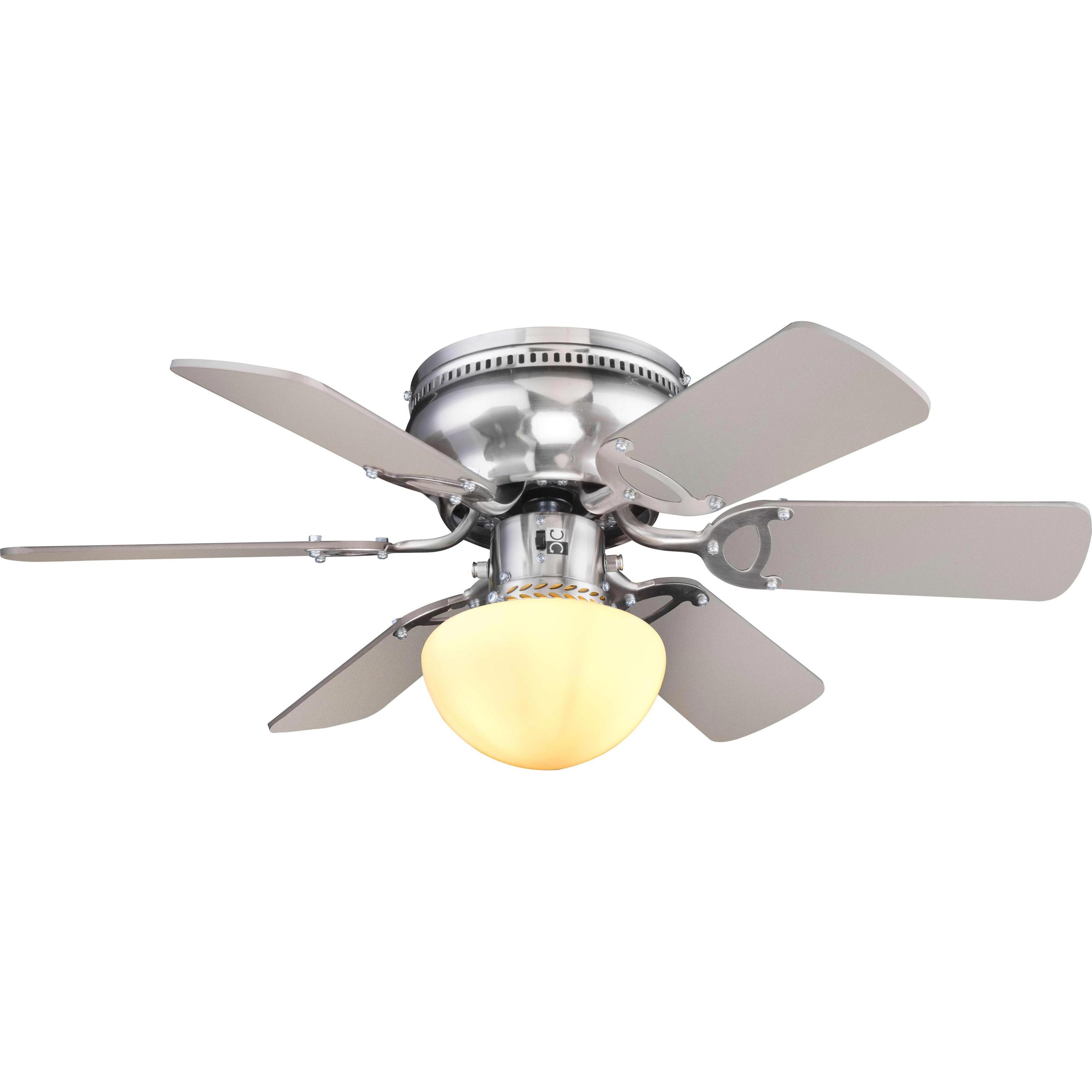 Globo Decken-Ventilator nickel matt 1xE27, Ventilator, Silber