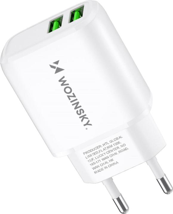 Actual product image Wozinsky CUWCW 2.4A 2 x USB-A wall charger - white