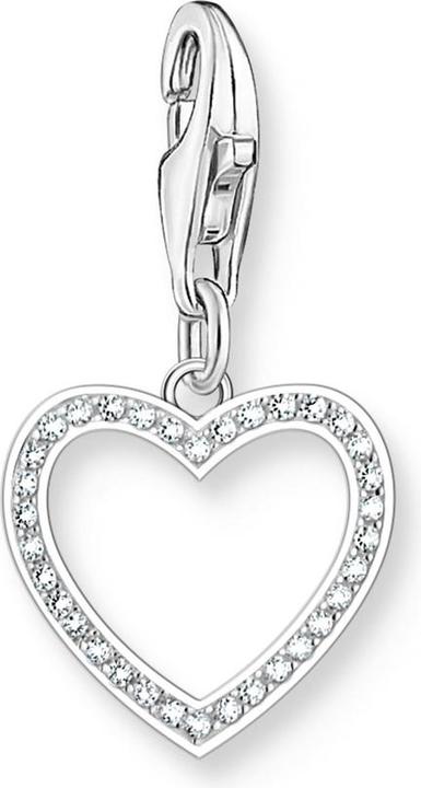 Immagine prodotto Thomas Sabo Charm-Anhänger Herz mit weissen Steinen Silber (Argento 925)