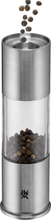 Productafbeelding WMF Zoutmolen Pepermolen 18cm Keramische Molen Glazen Container Roestvrij Staal (Peper)