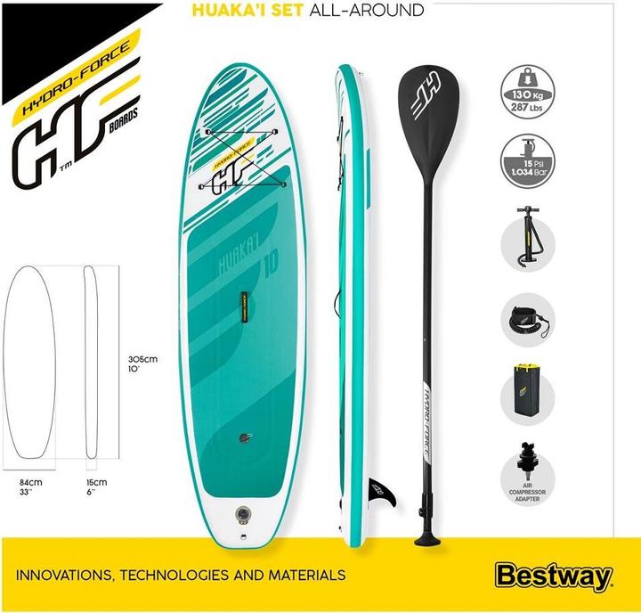 Image du produit Bestway HF SUP Set Huakai'I 305x84x15cm (10')