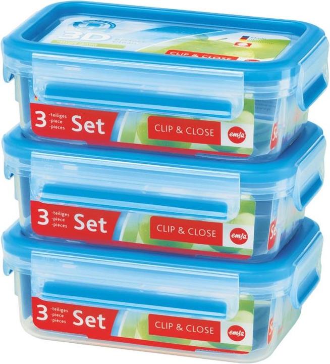 Actual product image Emsa 3D Clip&Close Set 3 x 1.0l (1 l)