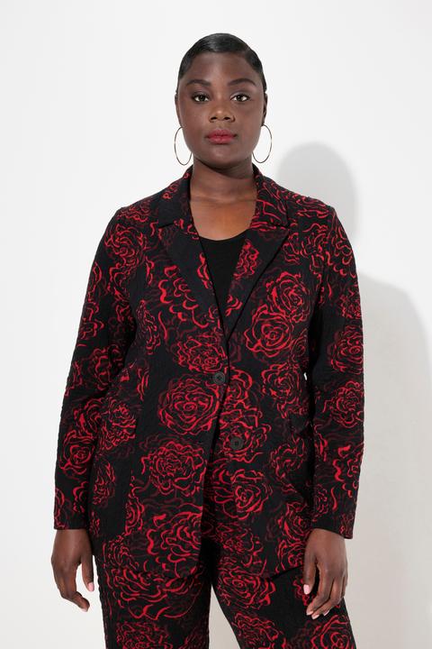 Immagine prodotto Ulla Popken Blazer in jersey jacquard con revers e design floreale (42)