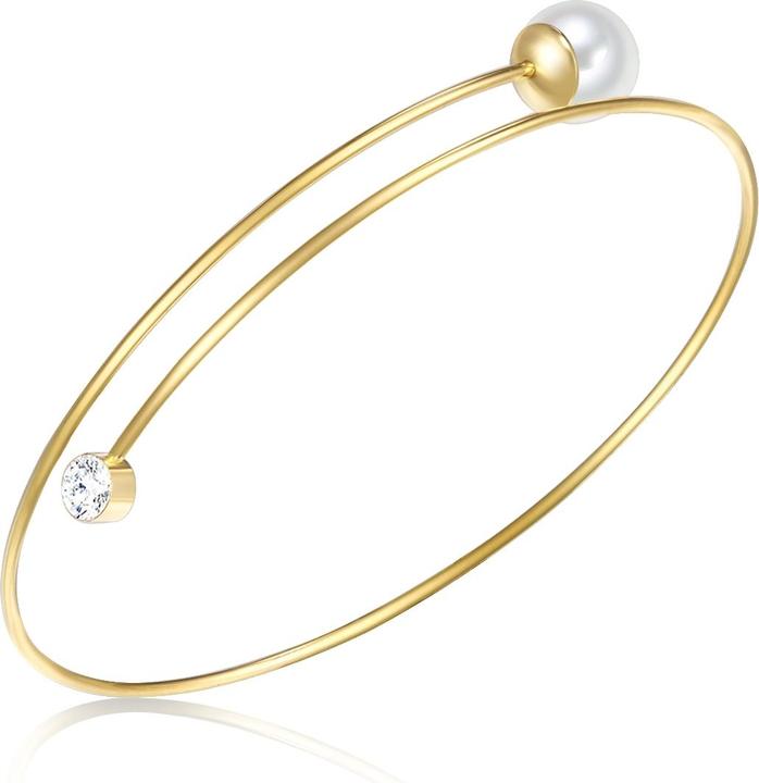 Produktbild Lulu & Jane Messing Glaskristall Muschelkernperle gelbgold 16,0 - 22,0 cm - 33606 (22 cm, Messing)