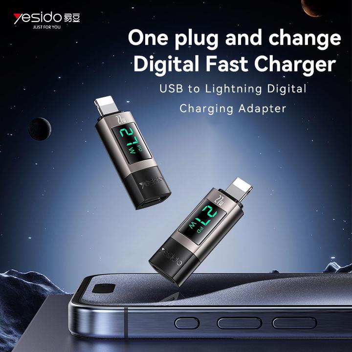 Actual product image Yesido USB-C to Lightning Digital Adapter for Charging/Data Transmission (USB-C, Lightning)