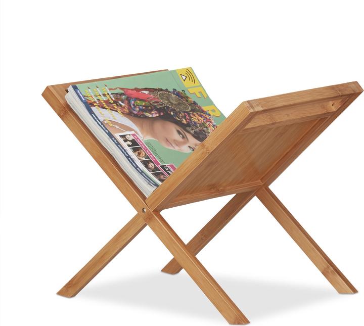 Relaxdays Porte-revues Bambou (40 x 30 x 40 cm)
