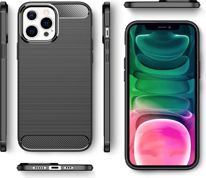 Produktbild Nalia Carbon Look Silikon Handyhülle (Apple iPhone 13 Pro)