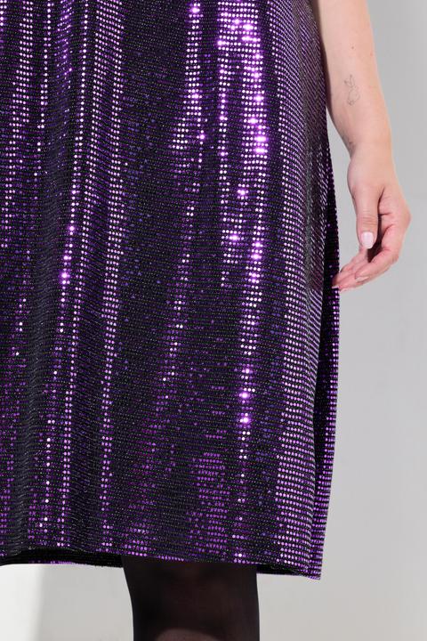 Produktbild Miamoda Damen grosse Grössen Kleid, A-Linie, Pailletten-Optik, 3/4-Ärmel violett 52 836334832-52 (52)