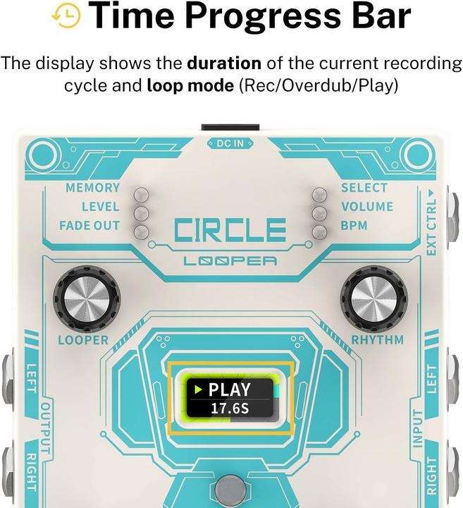 Actual product image Donner Circle Looper Pedal (Guitar)
