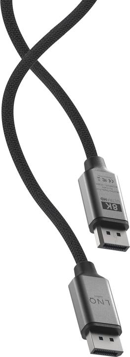Actual product image LINQ Connects DisplayPort male -> DisplayPort male LQ48025 grey (2 m, DisplayPort, 1.4)