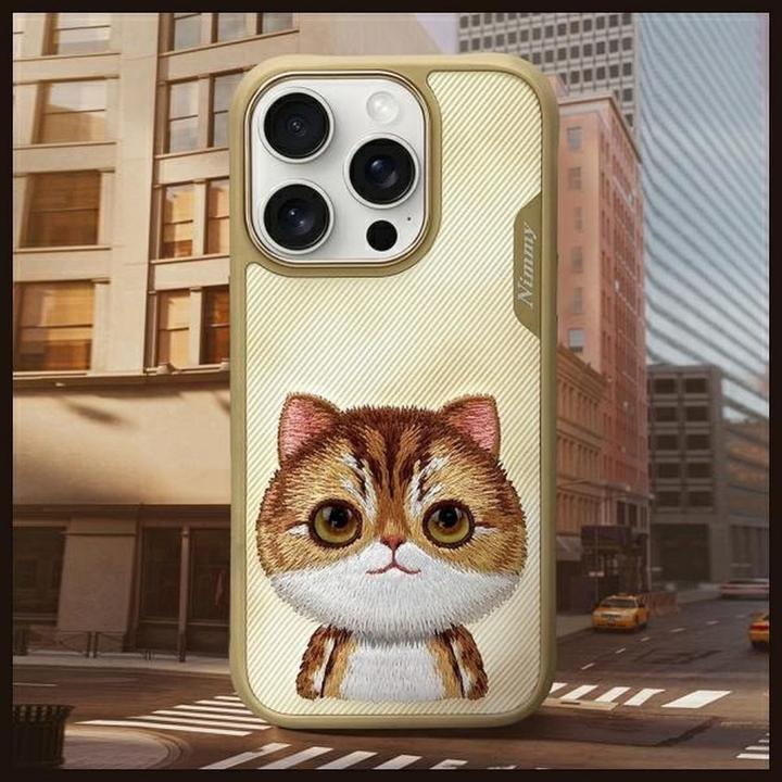 Actual product image Nimmy case iPhone 16 Pro 6.3" khaki Big Eyed Pet 2.0 Cat (Apple iPhone 16 Pro)