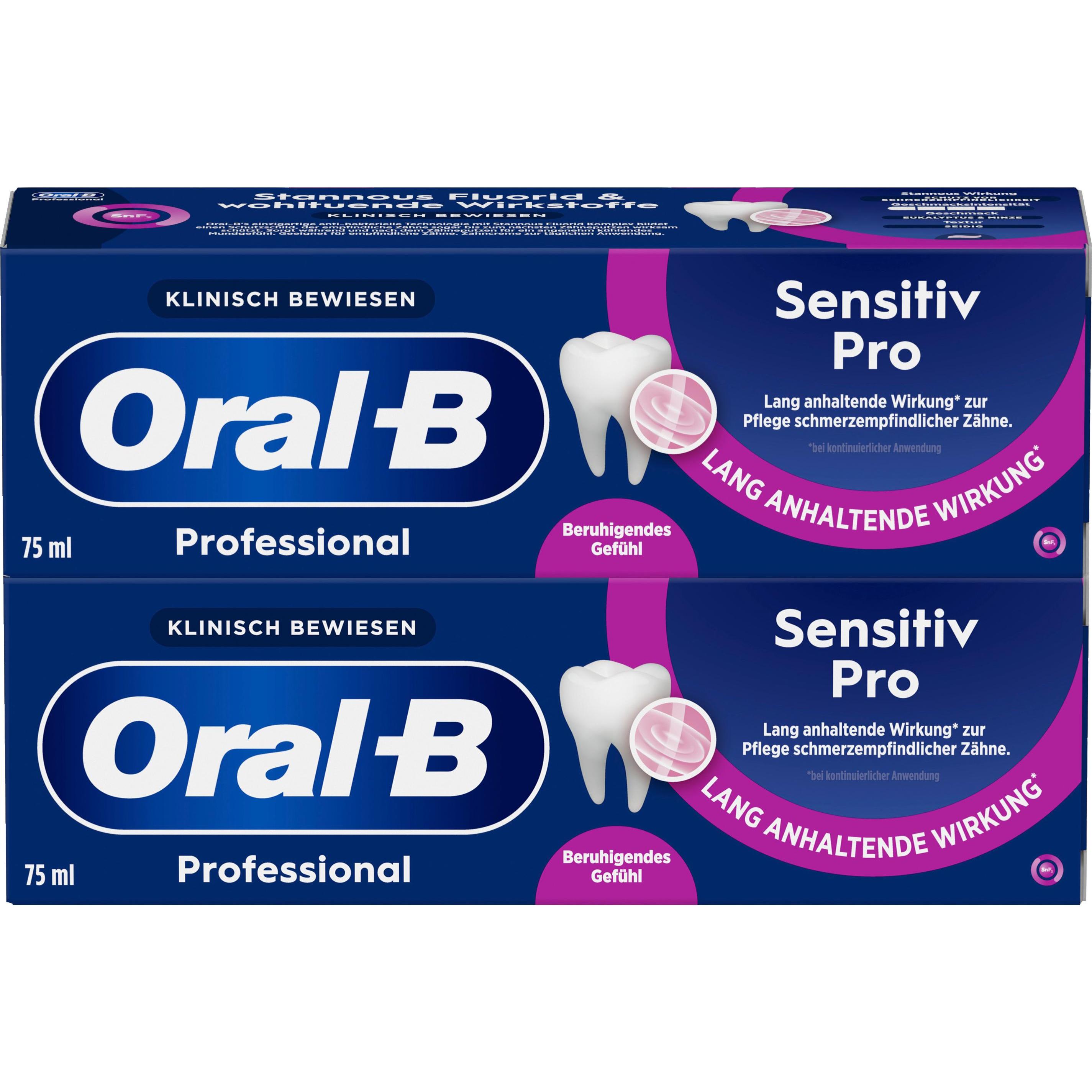 Oral-B, Dentifricio, Professional Sensitiv Pro Duo 2x75ML Zahnpasta (75 ml)