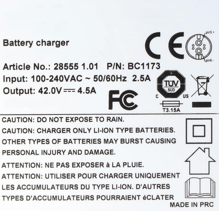Actual product image BMZ E-bike quick charger suitable for the Kalkhoff Select i8 battery pack (E-Bike battery)