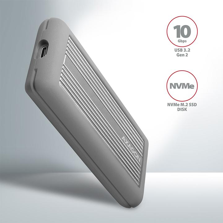 Immagine prodotto Axagon EEM2-XS SHOCKPROOF enclosure M.2 esterno - USB-C 3.2 Gen2, M.2 NVMe SSD (M.2)