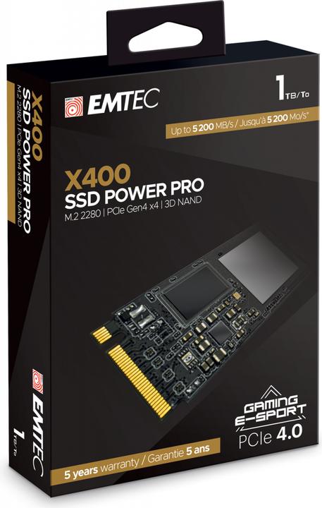 Productafbeelding Emtec SSD 3D NAND Phison SATAIII X400 (1000 GB, M.2 2280)