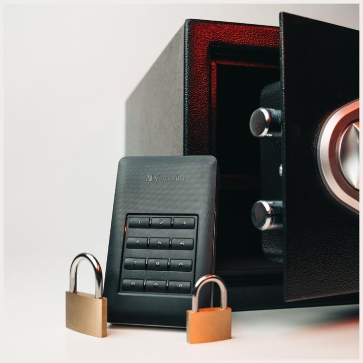 Actual product image Verbatim external HDD drive USB 3.1 Secure (1 TB)