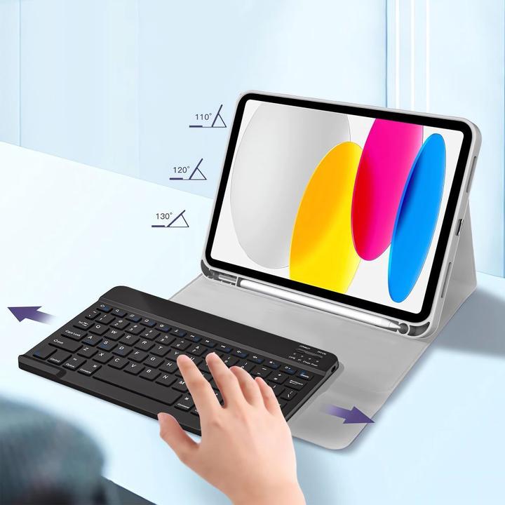 Produktbild Tech-Protect SC Pen + Keyboard Case for iPad 10.9 2022 (10th gen.) / 11 2025 (11th gen.) - Gray (US, Apple iPad 2022 (10. Gen), Apple iPad 2025 (11. Gen))