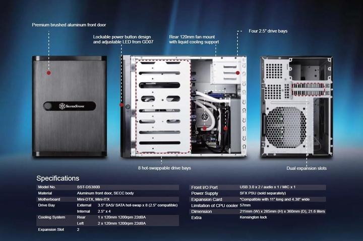 Produktbild Silverstone Sst-Ds380b (Mini-DTX, Mini-ITX)
