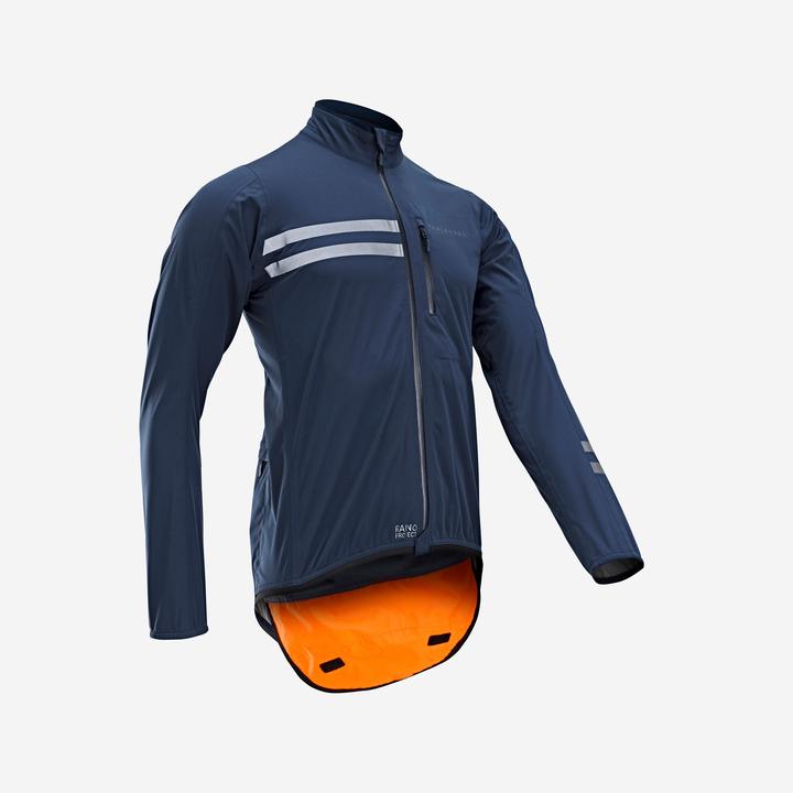 Actual product image Van rysel Men's Road Cycling Rainproof Long-Sleeved Jacket- EDR - Blue (XL)