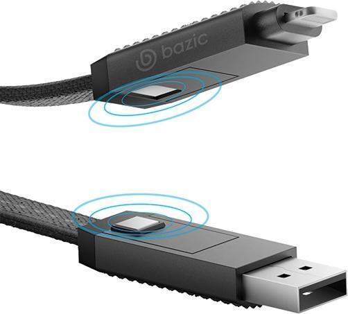 Actual product image Energea Bazic cable GoCharge Alucable 4w1 (USB-A/USB-C - USB-C/Lightning) 1m czarny/black 60W 3A PD (1 m, USB 3.0, 60 W)
