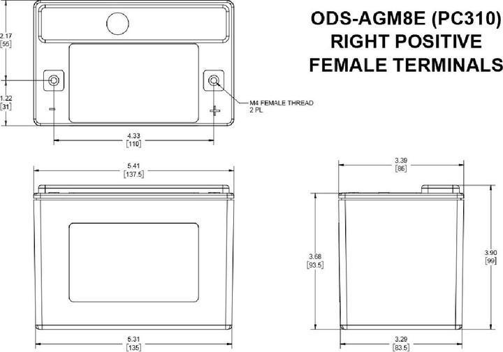 Image du produit Odyssey AGM-Batterie (12 V, 8 Ah, 100 A)
