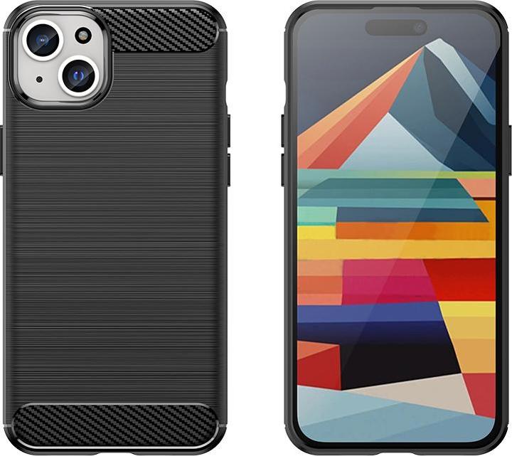 Image du produit Hurtel Étui souple à motif carbone pour iPhone 15 Plus Étui carbone - noir (Apple iPhone 15 Plus)