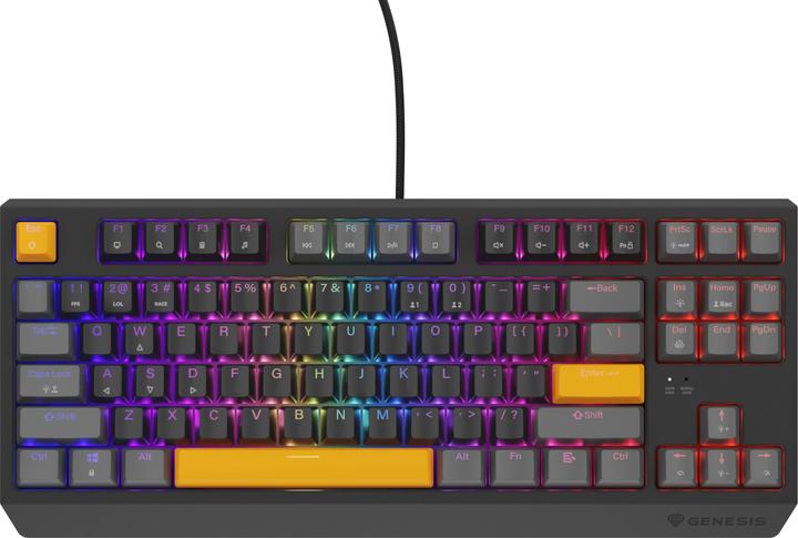 Actual product image Genesis Thor 230 TKL Anchor Gray Positive RGB Outemu Red (US, Cable, Wireless)