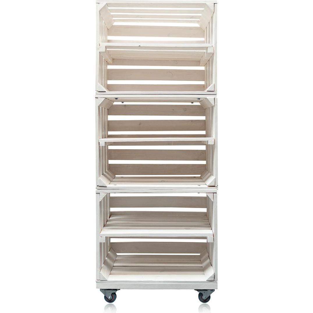 Accentra, Badezimmerregal, Deko Regal aus Obstkisten 50x30x131cm