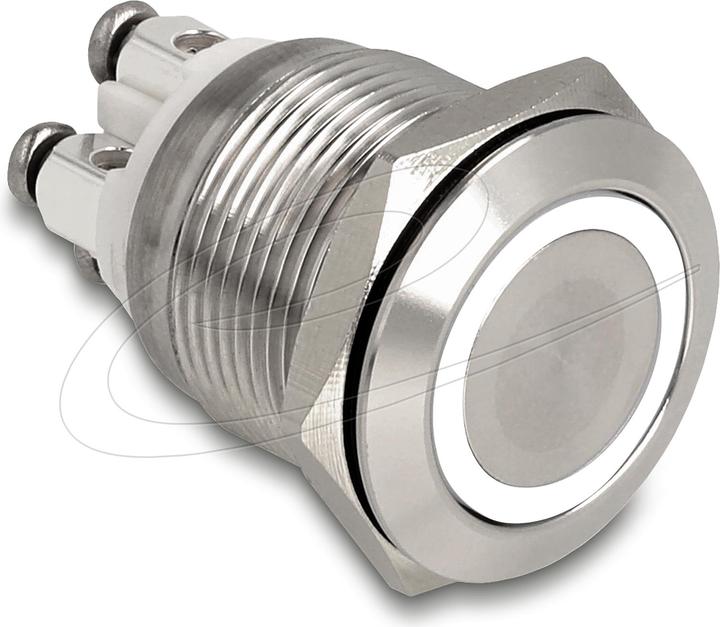 Actual product image Delock Pushbutton for installation 19 mm 4 x screw terminal LED white