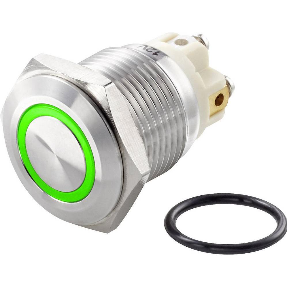 Thumbnail - Tru Components TC-7494692 TC-GQ16F-10E/L/G/12V/S Vandalismusgeschützter Drucksch, Taster + Schalter, Silber