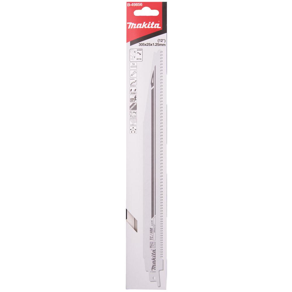 Thumbnail - Makita, Sägeblatt, B-49856 Straight saw saw TC / HM 305x1,25mm, (6-8tpi), 1 pc., For wood with wood screws, for metal.