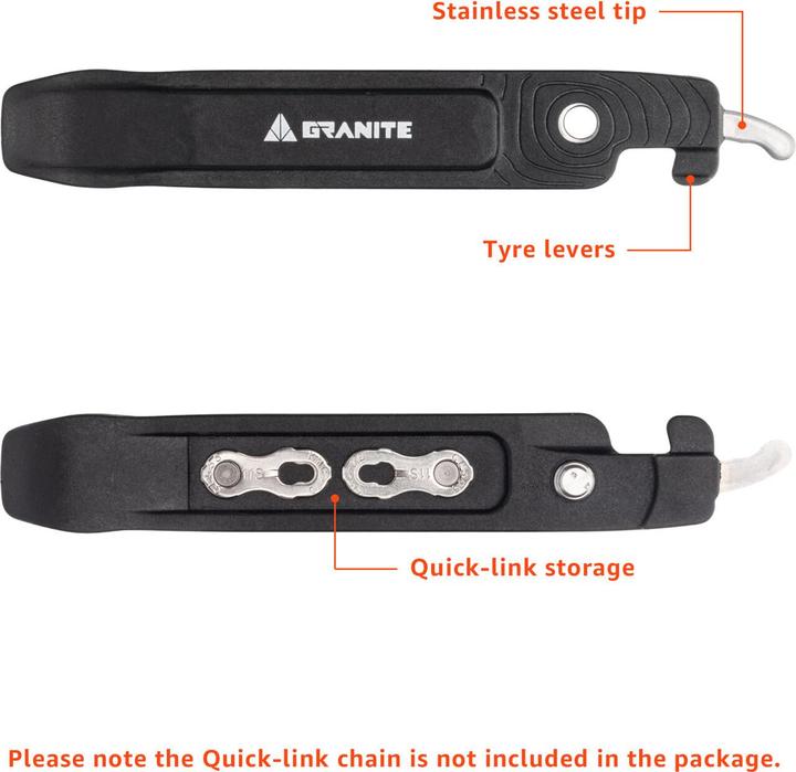 Actual product image Granite Talon, 2 tyre levers, incl. chain quicklink remover, quicklink chain opener, BLACK - black