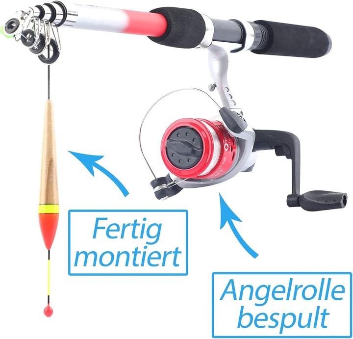 Immagine prodotto Q-Tac Set da pesca per bambini (Telescopio, Set da pesca, 165 cm)