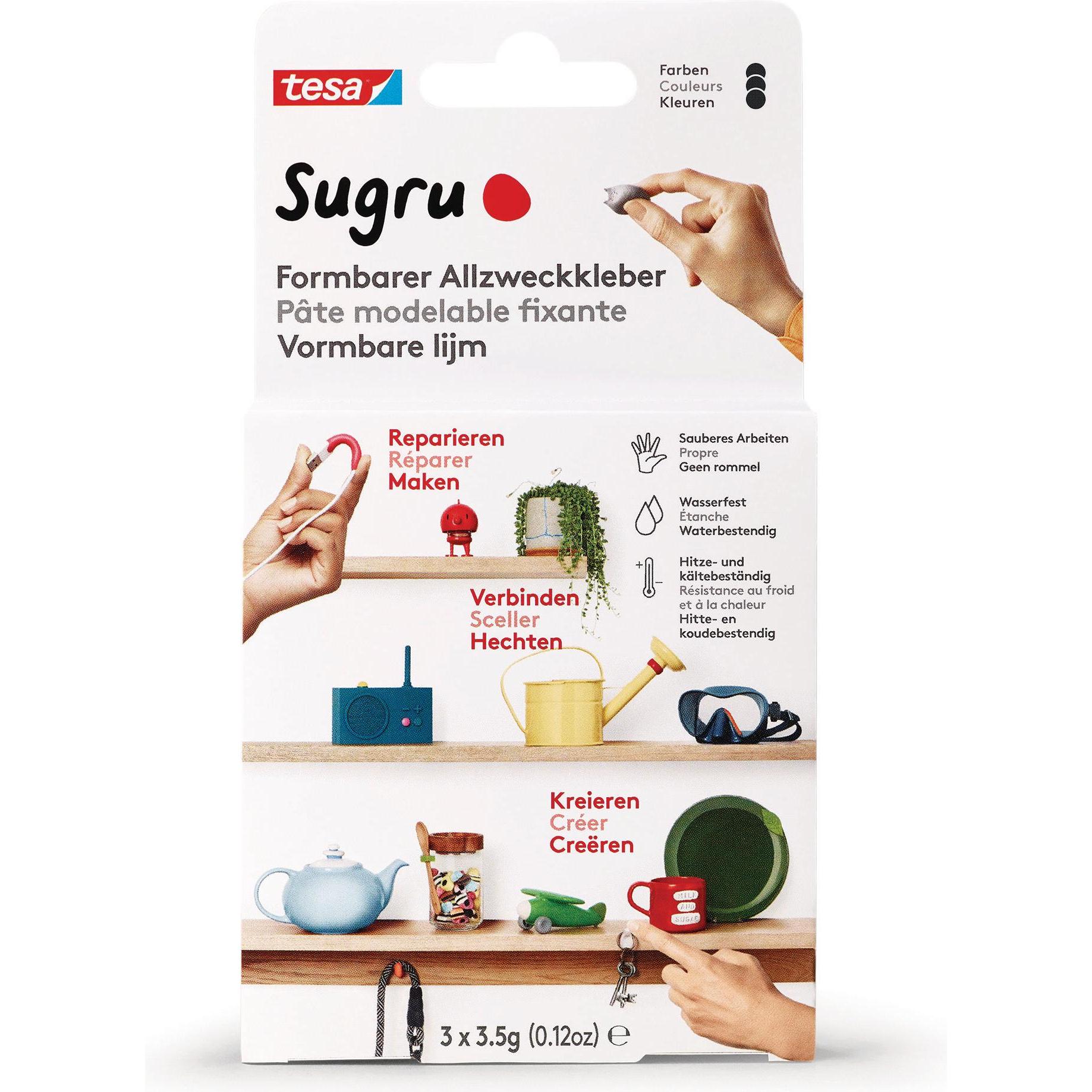 Sugru by tesa, Colla, Sugru Mouldable All-Purpose Glue, pasta adesiva versatile per decorare, incollare e riparare (10.50 g)